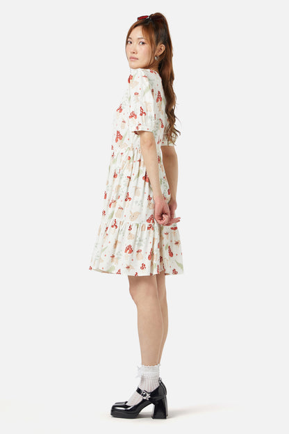 Dangerfield - Harmony Printed Dress - cream
