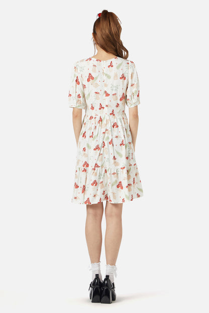 Dangerfield - Harmony Printed Dress - cream