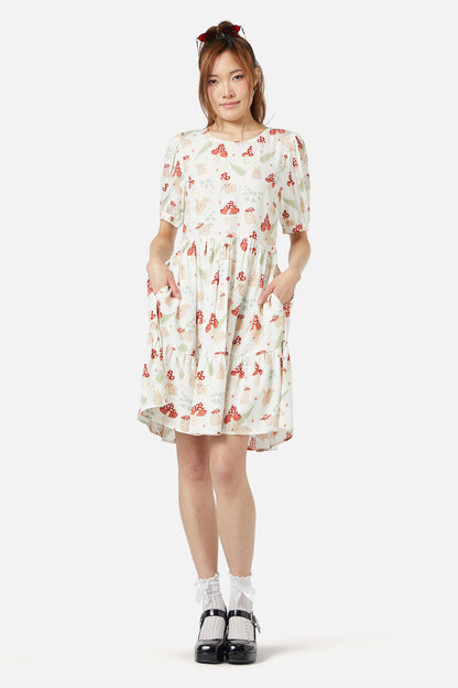 Dangerfield - Harmony Printed Dress - cream