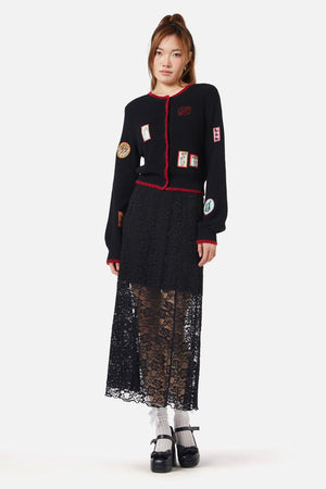 Dangerfield - Old Postal Patch Cardi - black