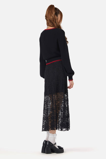 Dangerfield - Old Postal Patch Cardi - black