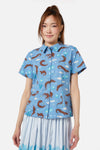 Dangerfield - Otterly Adorable Blouse - blue