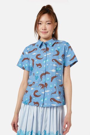 Dangerfield - Otterly Adorable Blouse - blue