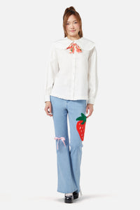 Dangerfield - Oh Me Oh My Bow Blouse - white