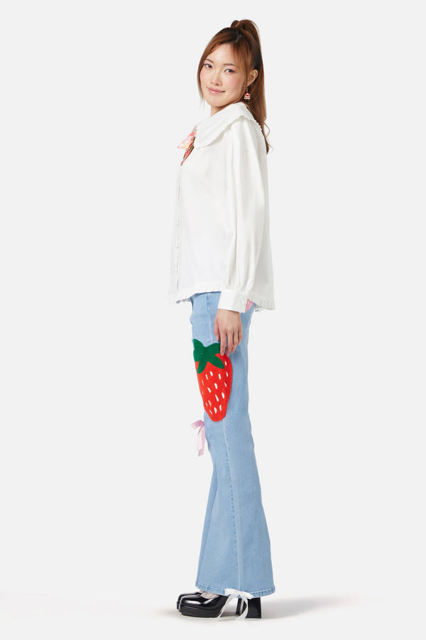 Dangerfield - Oh Me Oh My Bow Blouse - white