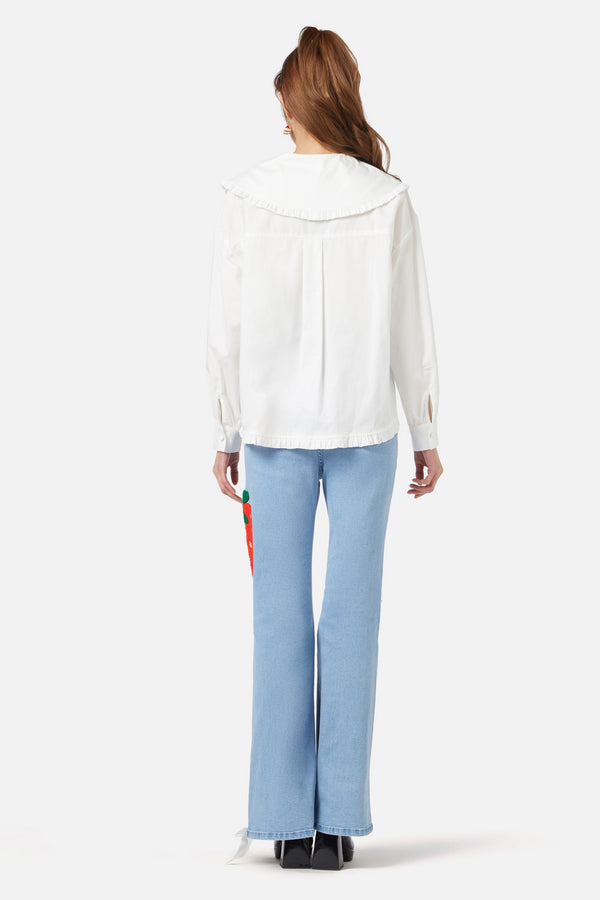 Dangerfield - Oh Me Oh My Bow Blouse - white