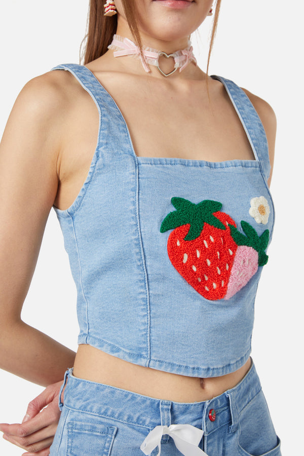 Dangerfield - Crush On U Denim Corset - blue