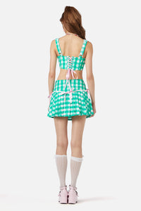 Dangerfield - Crush On U Gingham Corset - green-white