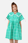 Dangerfield - Crush On U Gingham Babydoll Dress - green-white