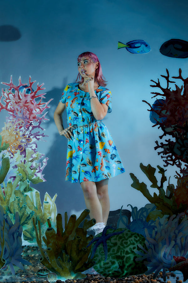 Dangerfield - Oceanic Dress - blue