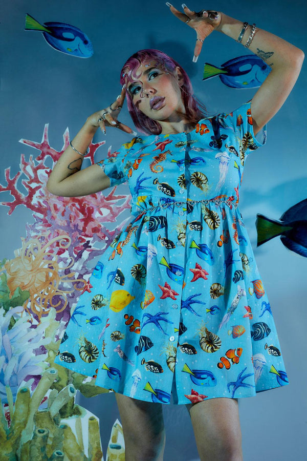 Dangerfield - Oceanic Dress - blue