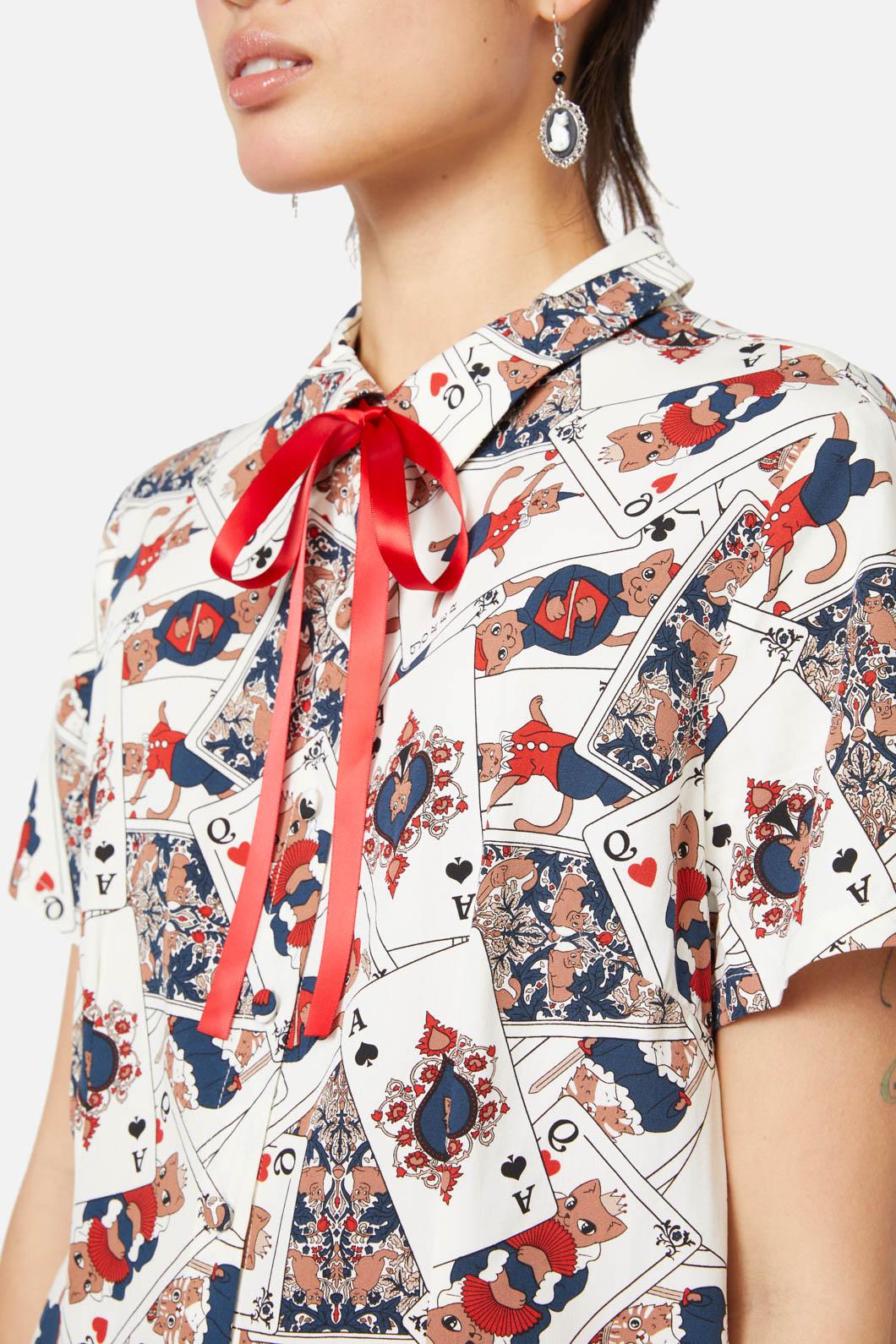Dangerfield - Queen Of Cats Blouse - cream