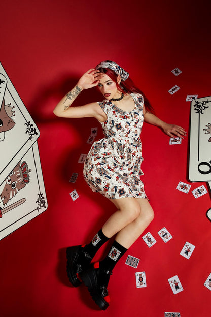 Dangerfield - Queen Of Cats Print Dress - cream