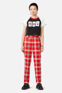 Dangerfield - Queen Of Cats Tartan Pant - red