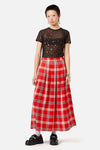 Dangerfield - Queen Of Cats Tartan Skirt - red