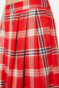 Dangerfield - Queen Of Cats Tartan Skirt - red