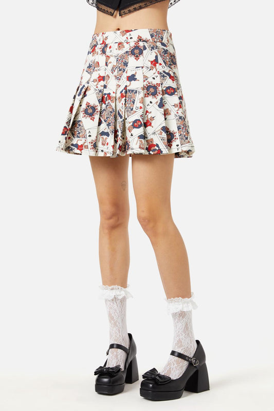 Dangerfield - Queen Of Cats Print Skort - cream