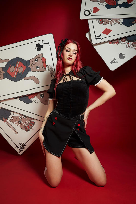 Dangerfield - Queen Of Cats Basic Skort - black