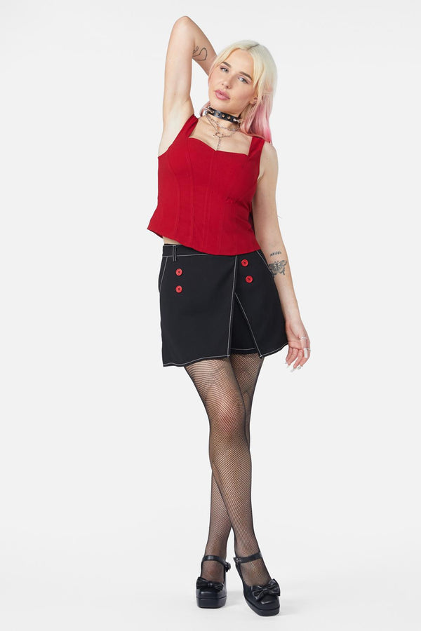 Dangerfield - Queen Of Cats Basic Corset Top - red