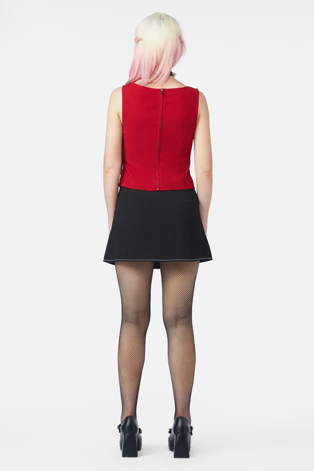 Dangerfield - Queen Of Cats Basic Corset Top - red