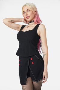 Dangerfield - Queen Of Cats Basic Corset Top - red