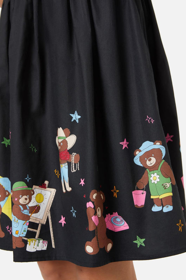 Dangerfield - Teddy Bear Border Dress - black