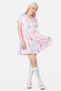 Dangerfield - Dolphin Pod Dress - pink