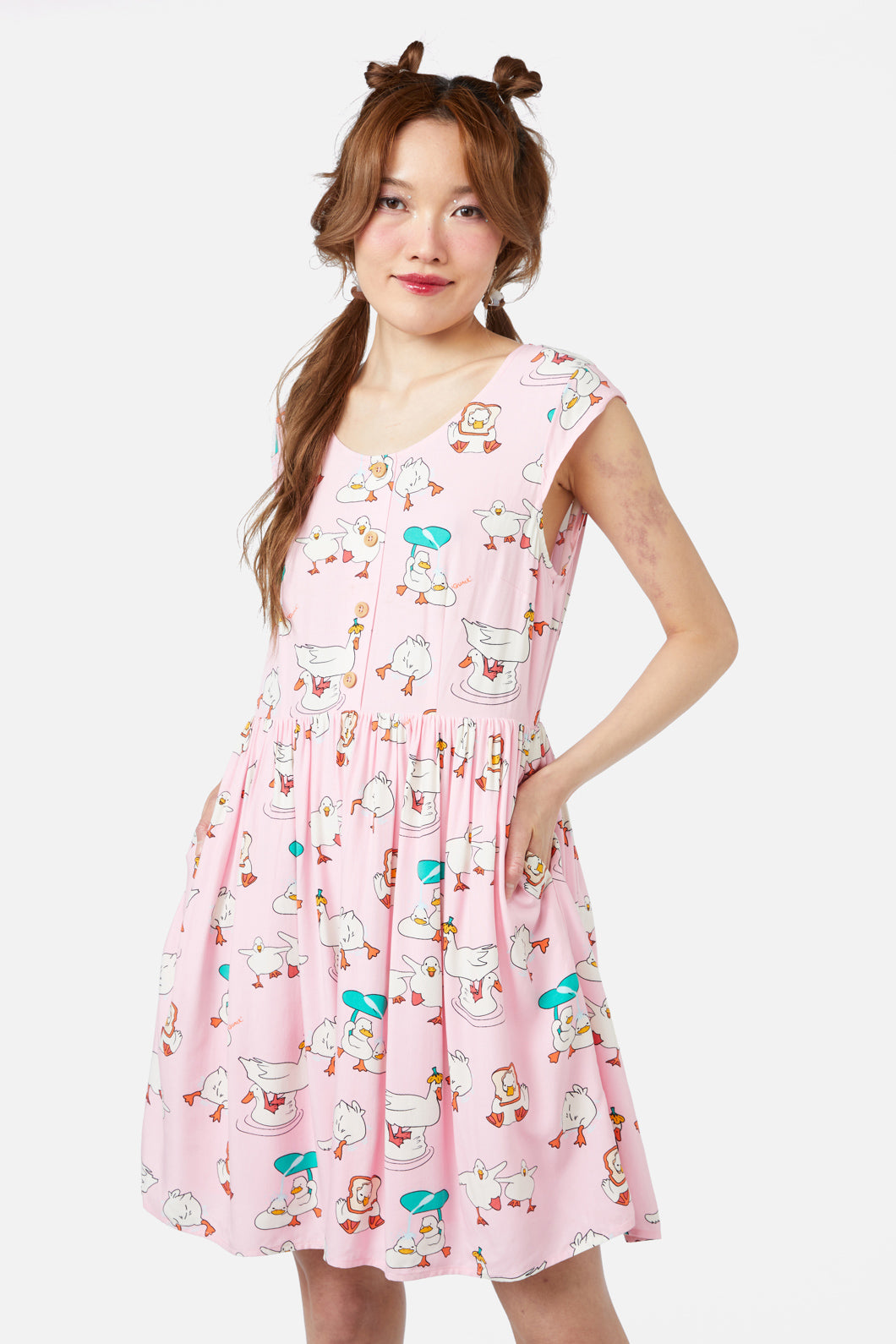 Dangerfield - Puddle Duck Dress - pink