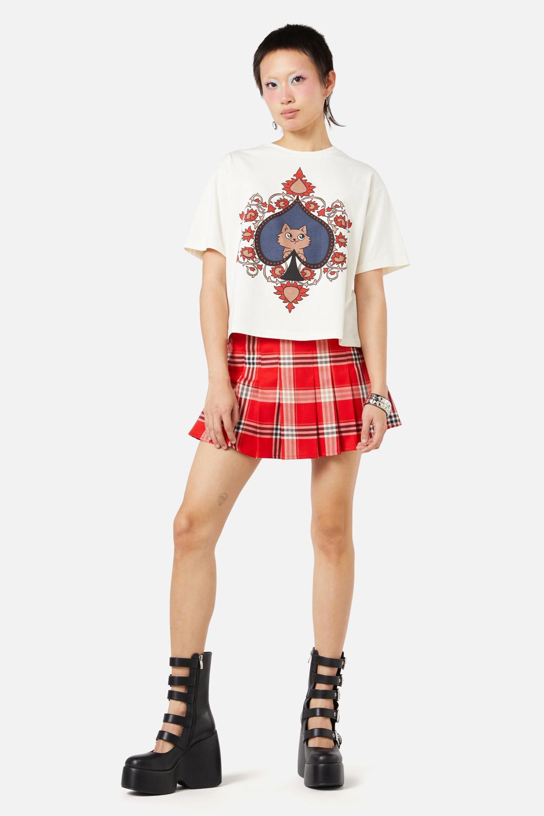 Dangerfield - Queen Of Cats Placement Tee - cream