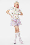 Dangerfield - Kitsch Kitty Print Blouse - cream