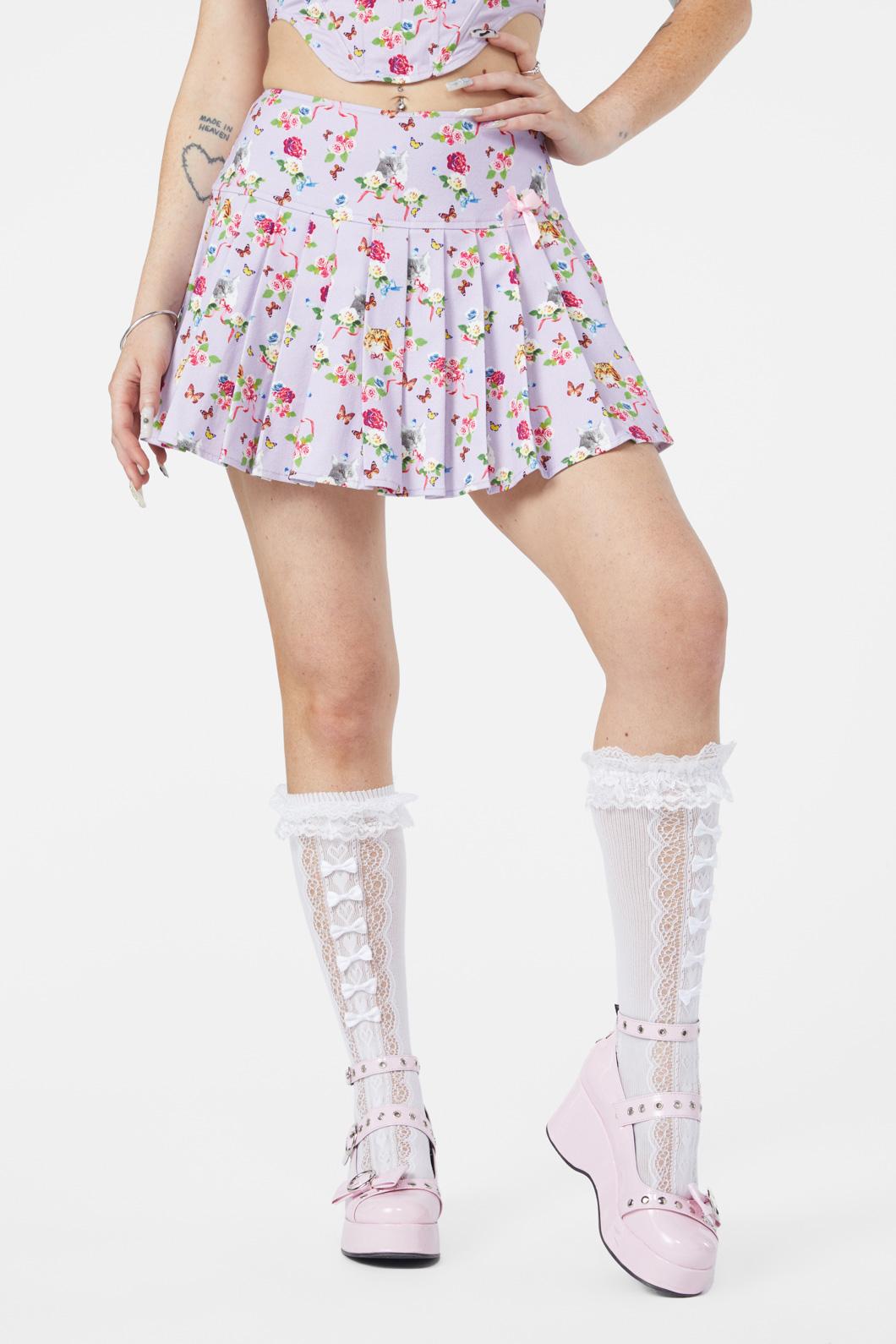 Dangerfield - Kitsch Kitty Print Skort - purple