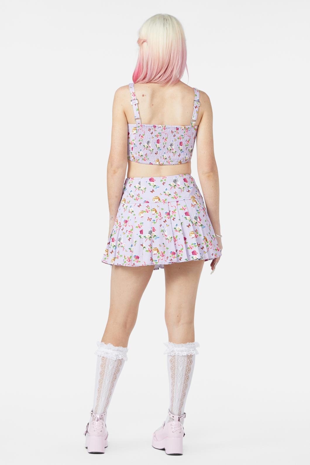 Dangerfield - Kitsch Kitty Print Skort - purple