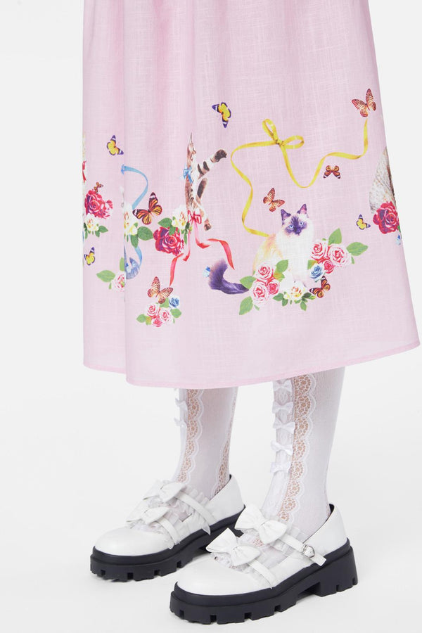 Dangerfield - Kitsch Kitty Midi Dress - pink