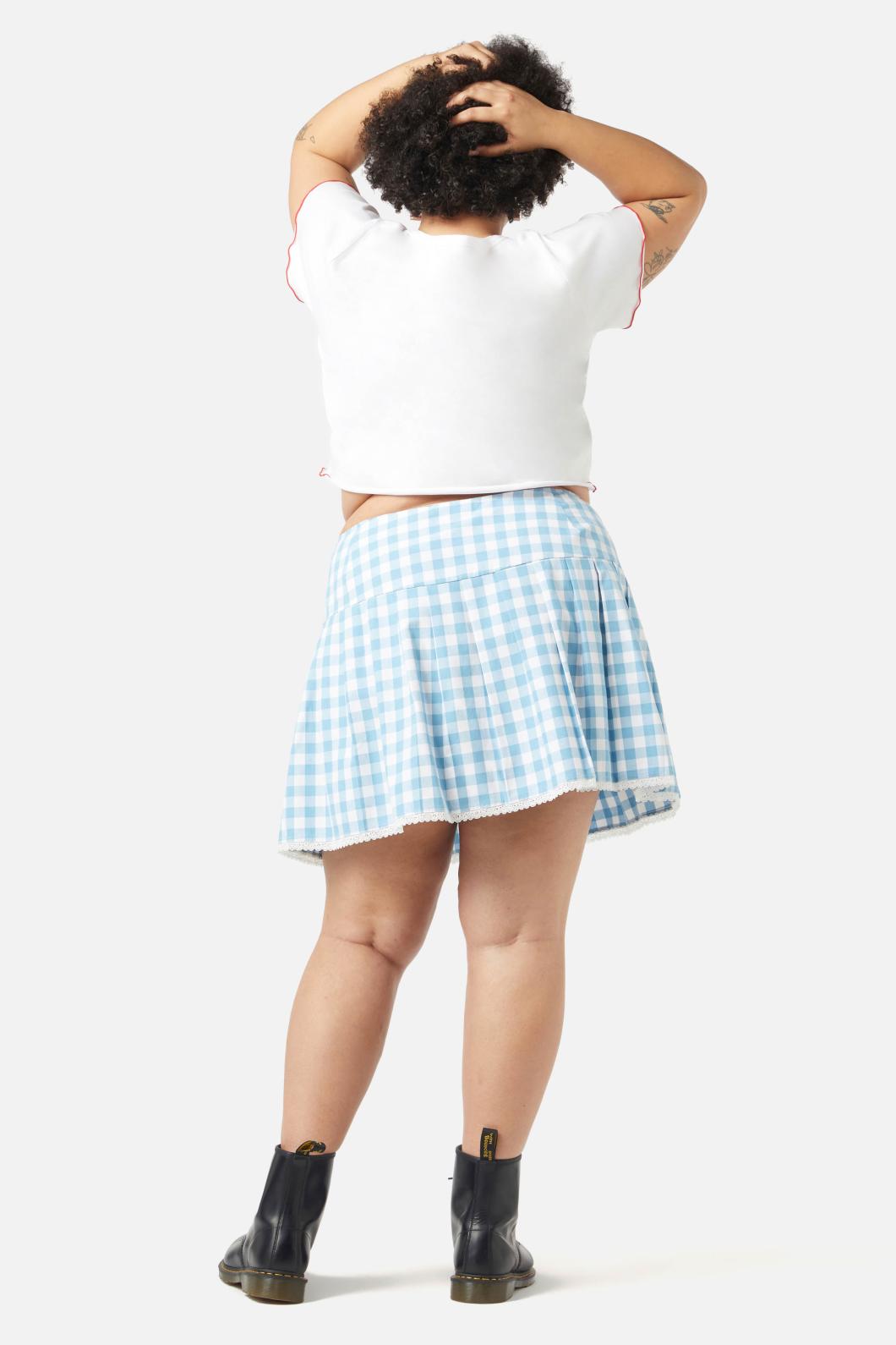 Dangerfield - Curve Catrina Gingham Skirt - blue