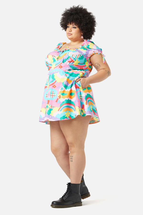 Dangerfield - Curve Idolize Babydoll Dress - rainbow