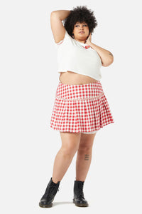 Dangerfield - Curve Jam Gingham Bloomer Skort - red