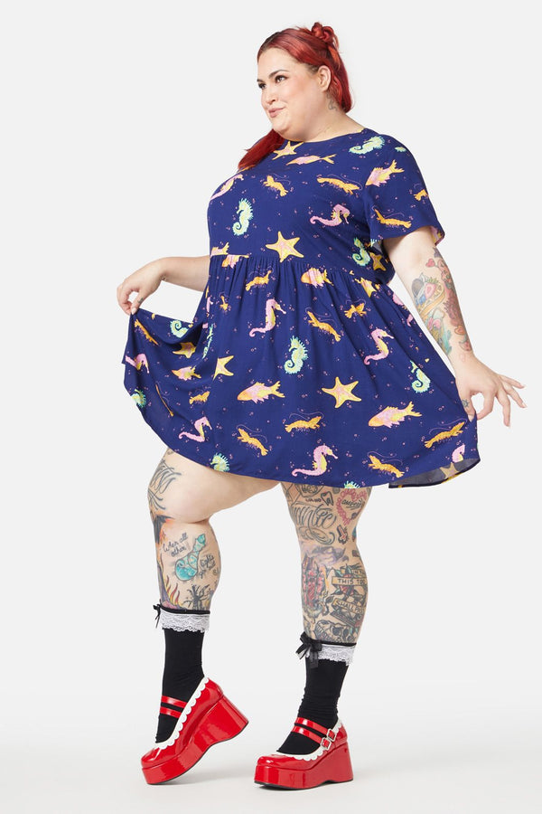 Dangerfield - Curve Riptide Dress - navy