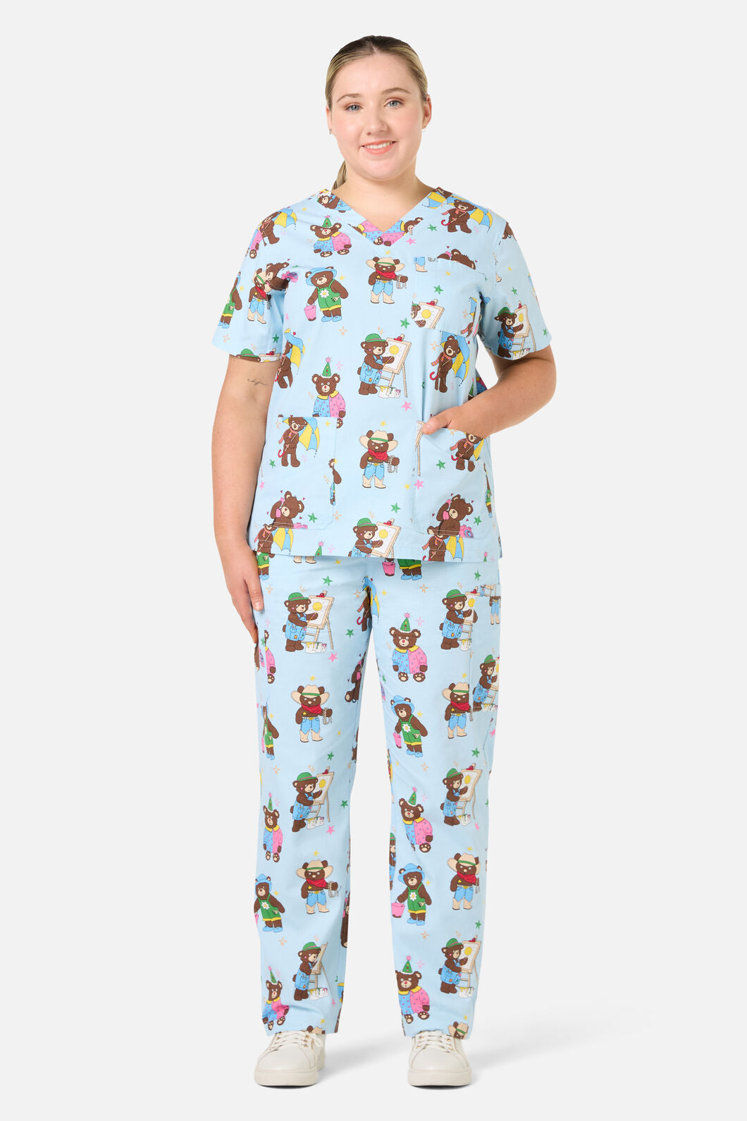 Dangerfield - Teddy Bear Scrub Set - blue