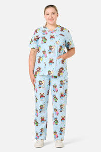 Dangerfield - Teddy Bear Scrub Set - blue