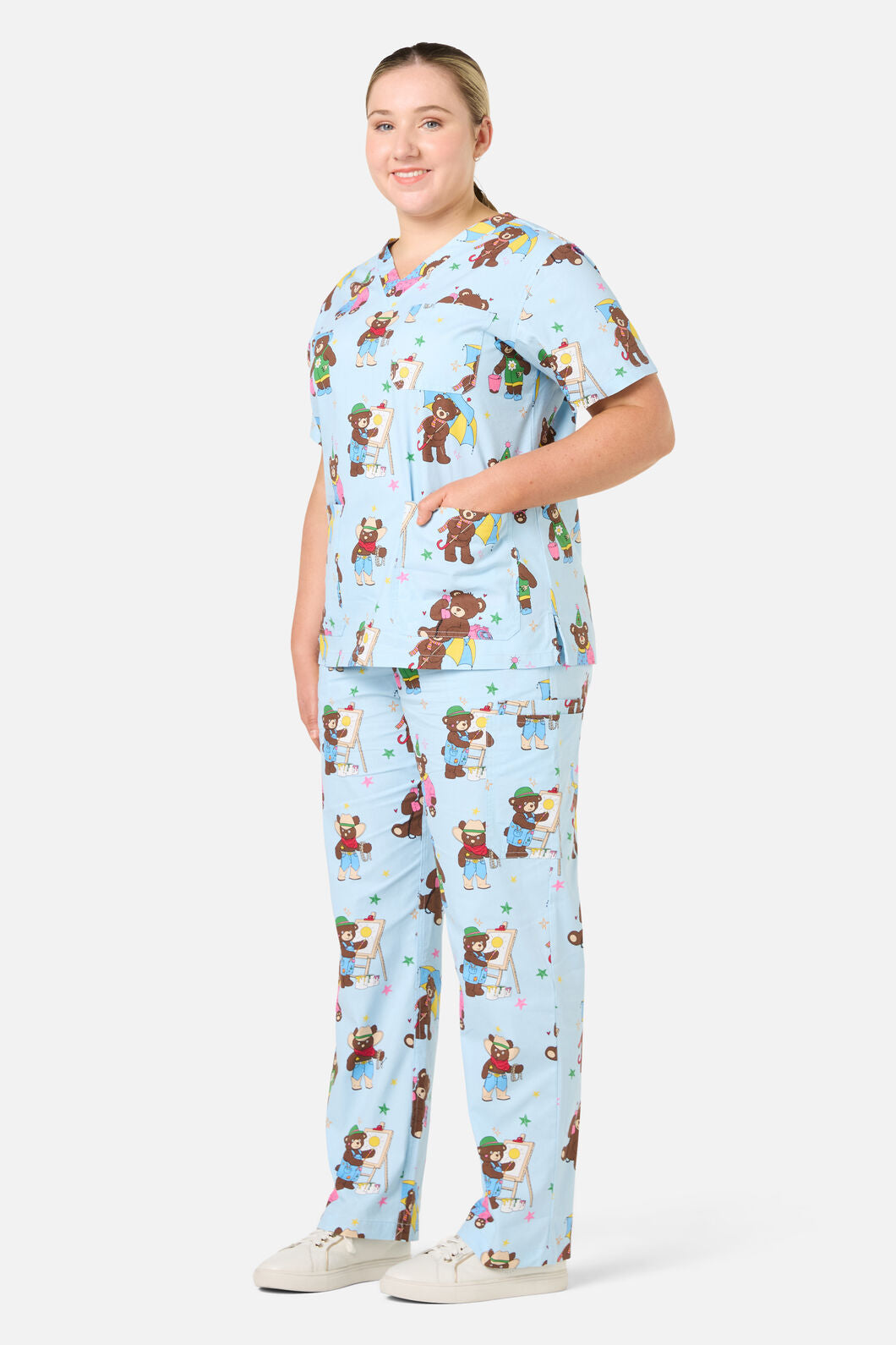 Dangerfield - Teddy Bear Scrub Set - blue