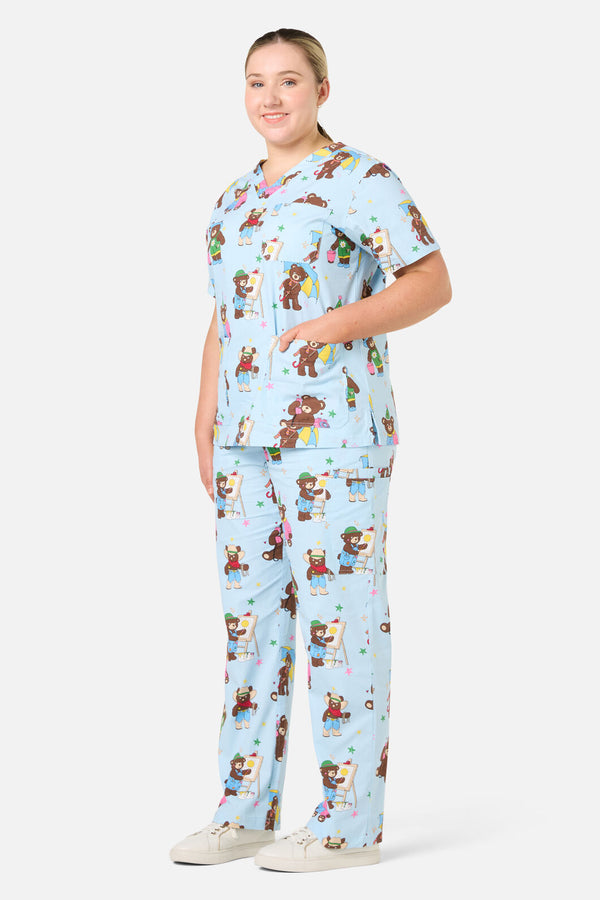 Dangerfield - Teddy Bear Scrub Set - blue
