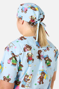 Dangerfield - Teddy Bear Scrub Hat - blue