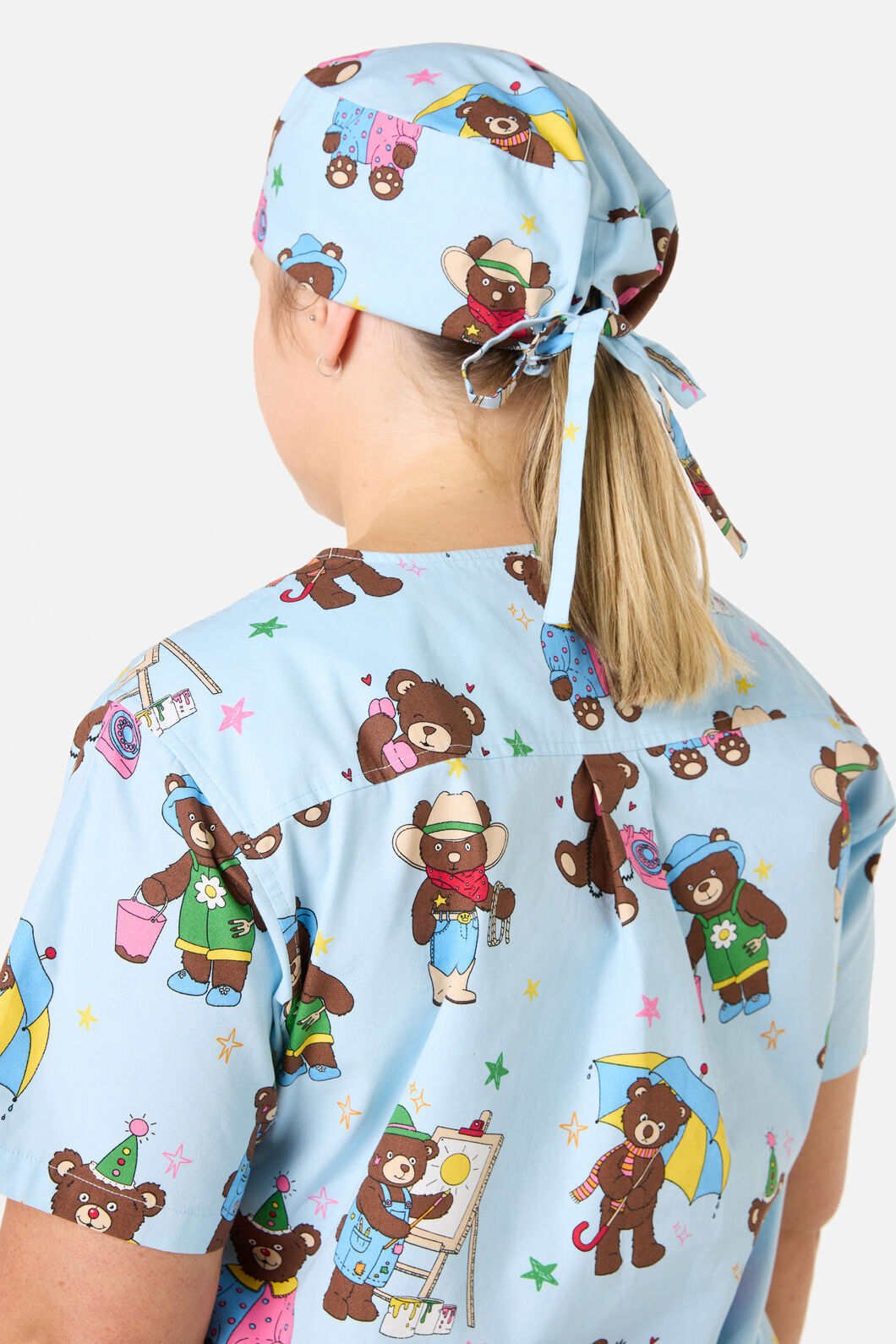 Dangerfield - Teddy Bear Scrub Hat - blue