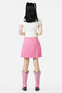 Dangerfield - Maybelle Houndstooth Skirt - pink