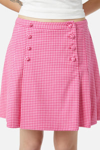 Dangerfield - Maybelle Houndstooth Skirt - pink