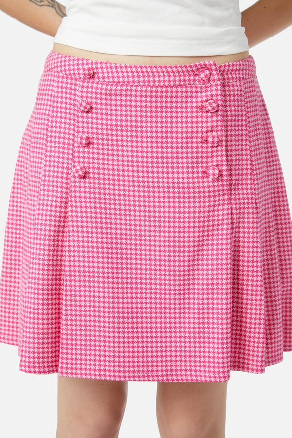 Dangerfield - Maybelle Houndstooth Skirt - pink