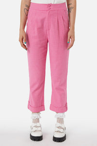 Dangerfield - Maybelle Houndstooth Capris - pink