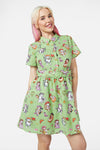 Dangerfield - Meowdy Dress - green