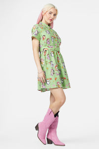 Dangerfield - Meowdy Dress - green