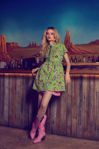 Dangerfield - Meowdy Dress - green